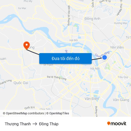 Thượng Thanh to Đồng Tháp map