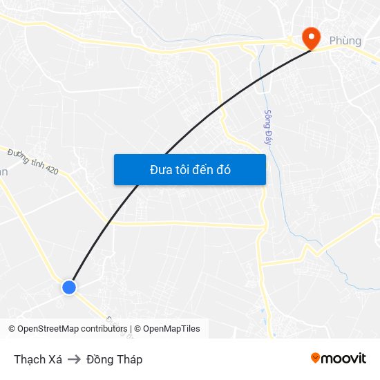 Thạch Xá to Đồng Tháp map
