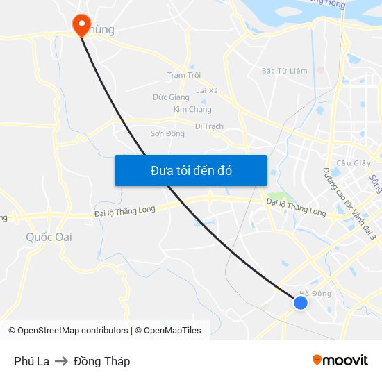 Phú La to Đồng Tháp map