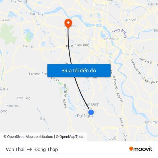 Vạn Thái to Đồng Tháp map