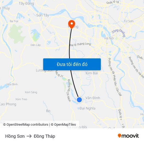 Hồng Sơn to Đồng Tháp map