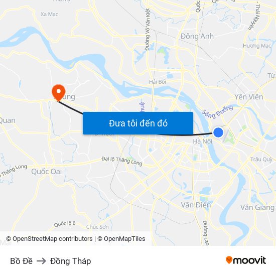 Bồ Đề to Đồng Tháp map