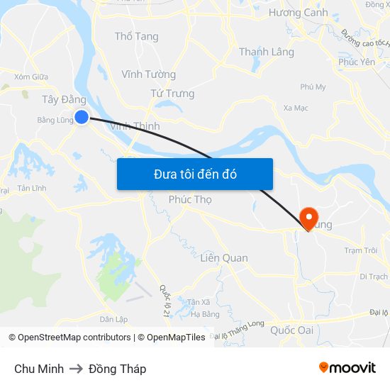 Chu Minh to Đồng Tháp map