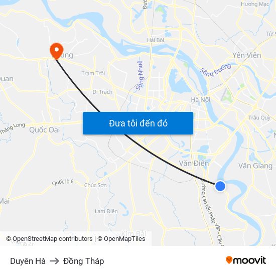 Duyên Hà to Đồng Tháp map