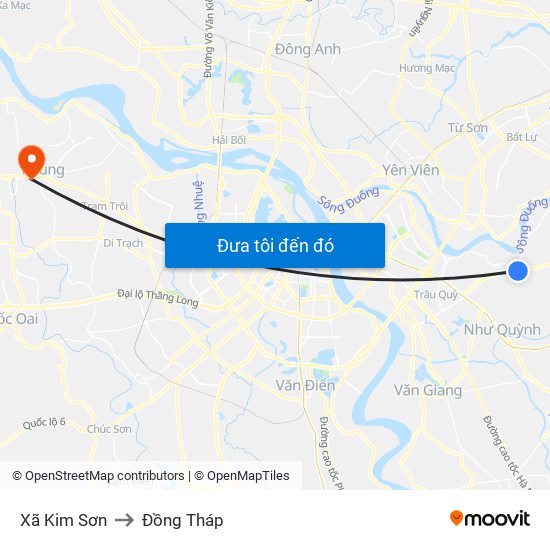 Xã Kim Sơn to Đồng Tháp map