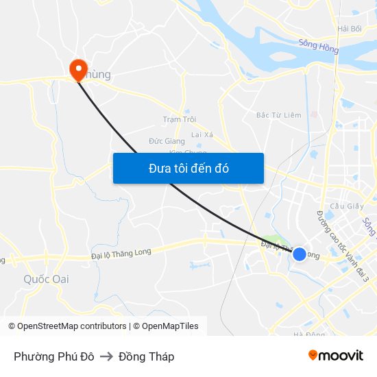 Phường Phú Đô to Đồng Tháp map