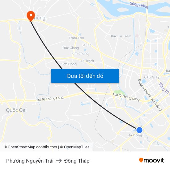 Phường Nguyễn Trãi to Đồng Tháp map