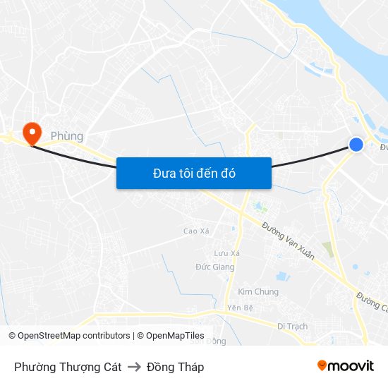 Phường Thượng Cát to Đồng Tháp map