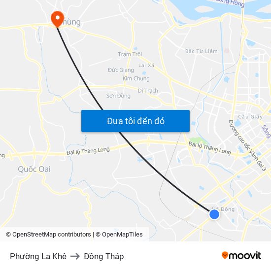 Phường La Khê to Đồng Tháp map