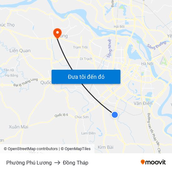 Phường Phú Lương to Đồng Tháp map