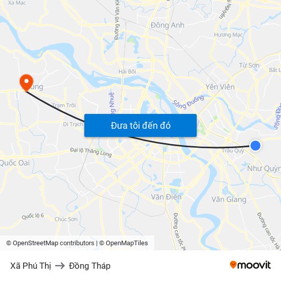 Xã Phú Thị to Đồng Tháp map