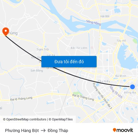 Phường Hàng Bột to Đồng Tháp map