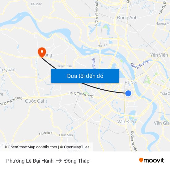 Phường Lê Đại Hành to Đồng Tháp map