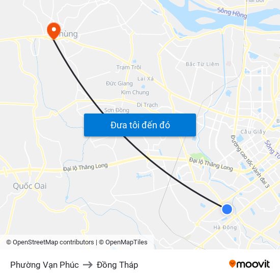 Phường Vạn Phúc to Đồng Tháp map