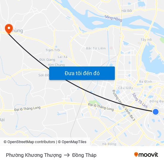 Phường Khương Thượng to Đồng Tháp map