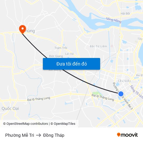 Phường Mễ Trì to Đồng Tháp map