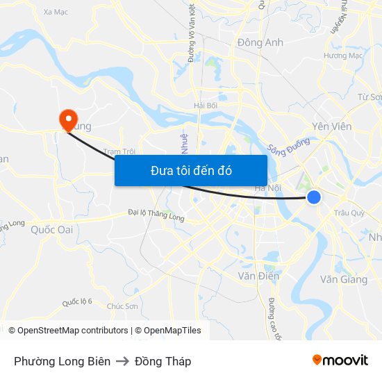 Phường Long Biên to Đồng Tháp map