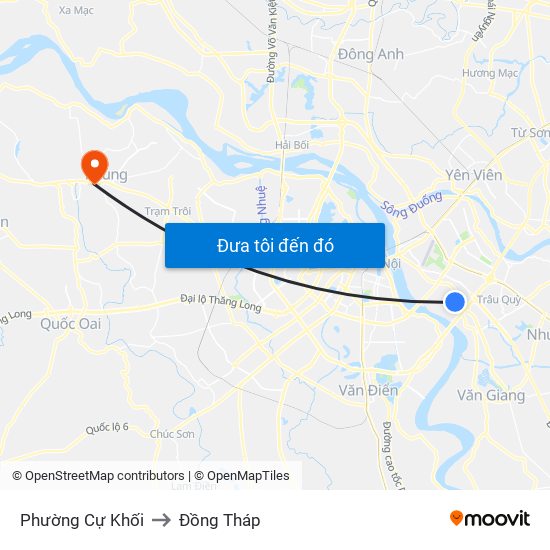 Phường Cự Khối to Đồng Tháp map