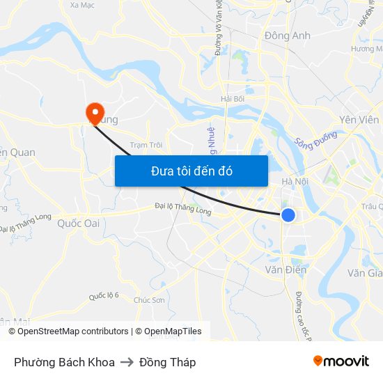 Phường Bách Khoa to Đồng Tháp map