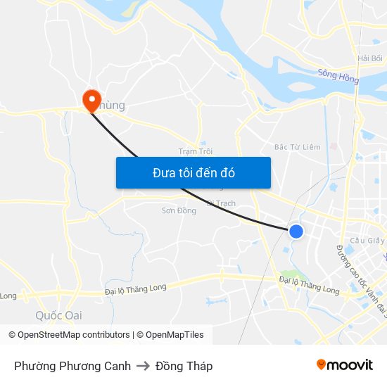 Phường Phương Canh to Đồng Tháp map