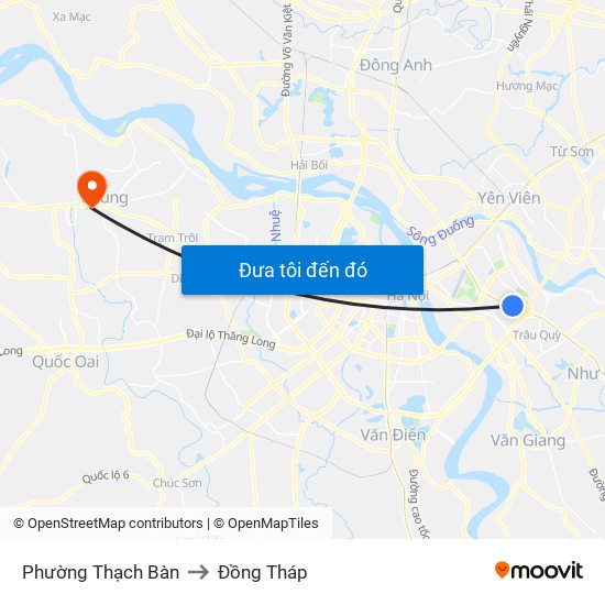 Phường Thạch Bàn to Đồng Tháp map
