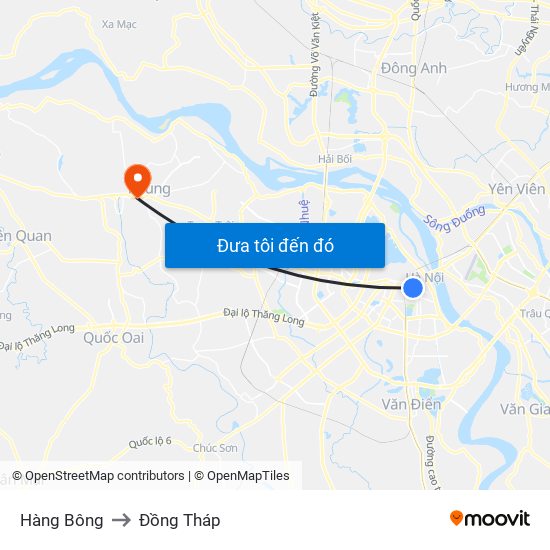 Hàng Bông to Đồng Tháp map
