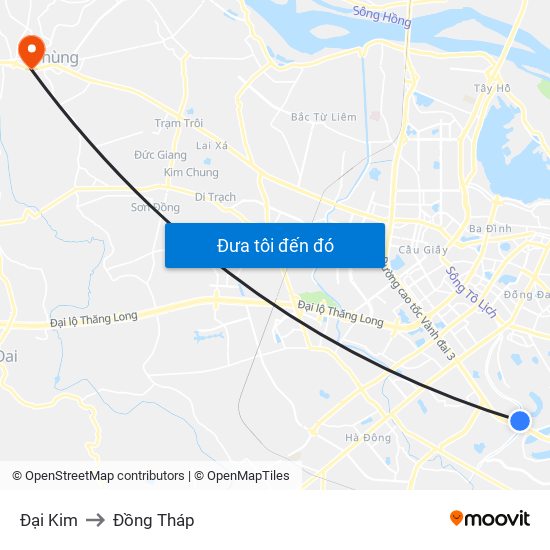 Đại Kim to Đồng Tháp map