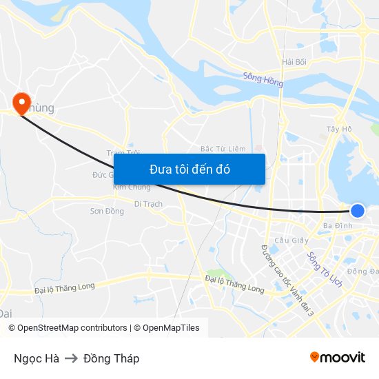 Ngọc Hà to Đồng Tháp map