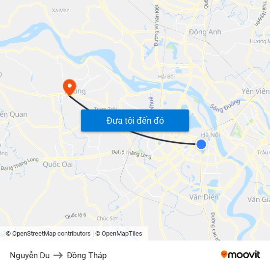 Nguyễn Du to Đồng Tháp map