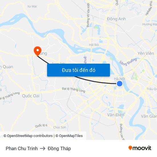 Phan Chu Trinh to Đồng Tháp map