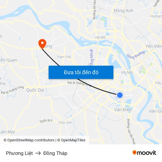 Phương Liệt to Đồng Tháp map