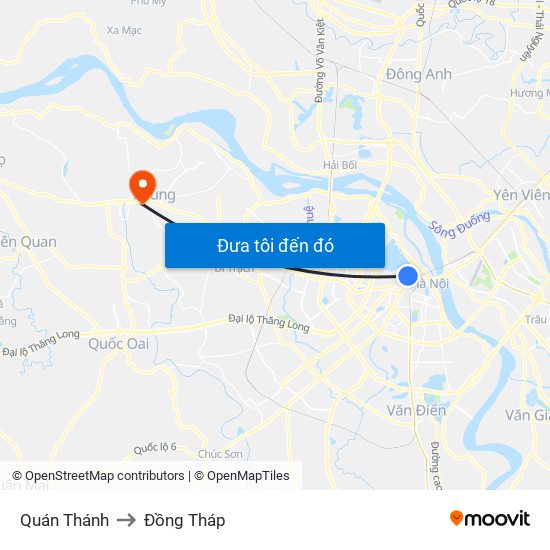 Quán Thánh to Đồng Tháp map