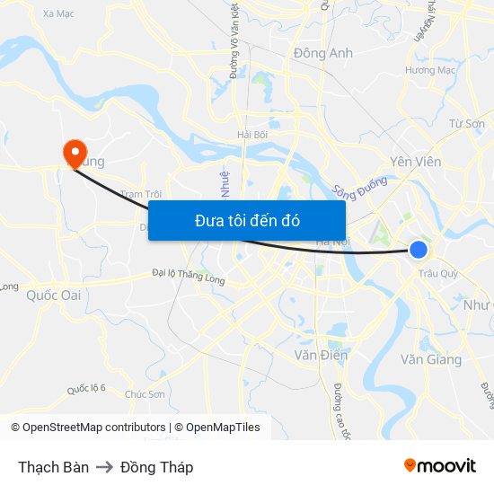 Thạch Bàn to Đồng Tháp map