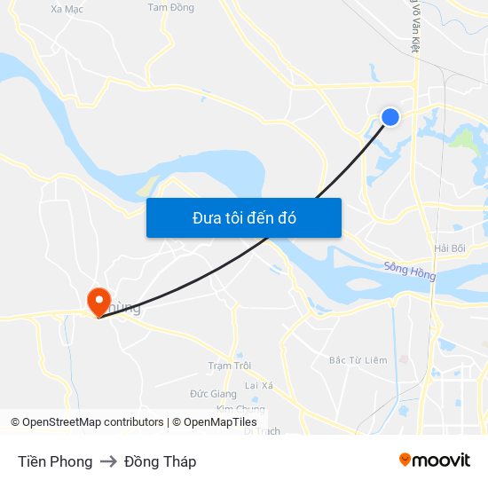 Tiền Phong to Đồng Tháp map