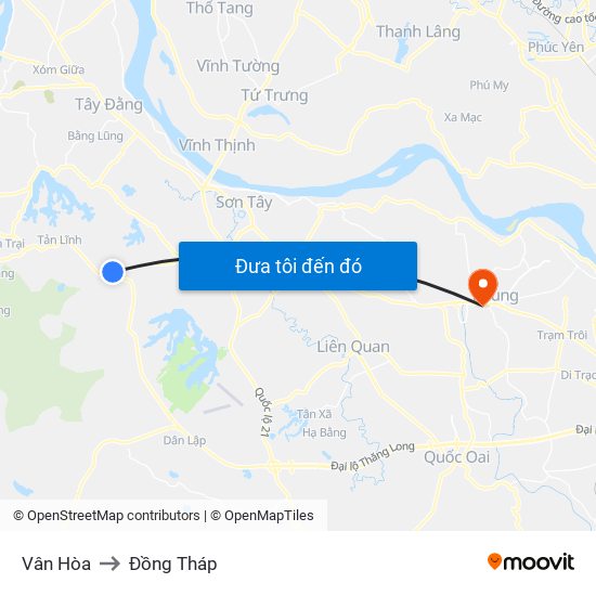 Vân Hòa to Đồng Tháp map