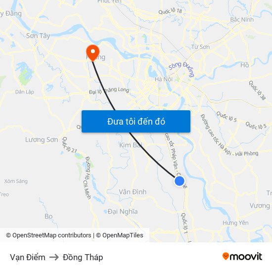 Vạn Điểm to Đồng Tháp map