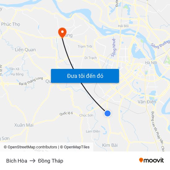 Bích Hòa to Đồng Tháp map