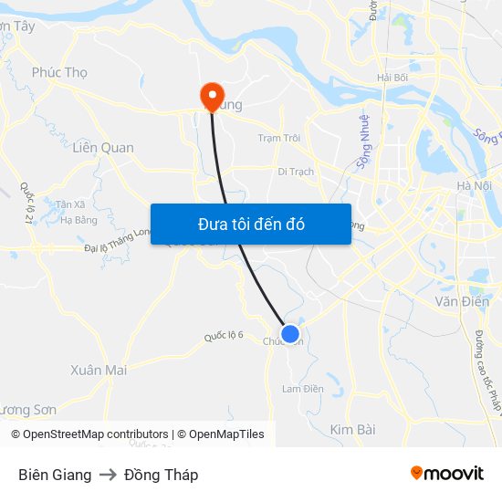 Biên Giang to Đồng Tháp map