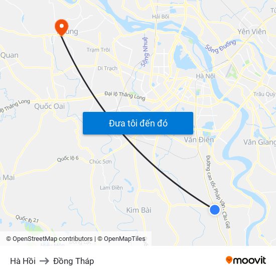 Hà Hồi to Đồng Tháp map