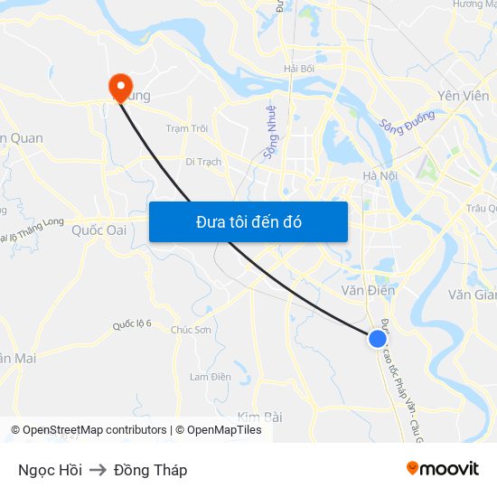 Ngọc Hồi to Đồng Tháp map