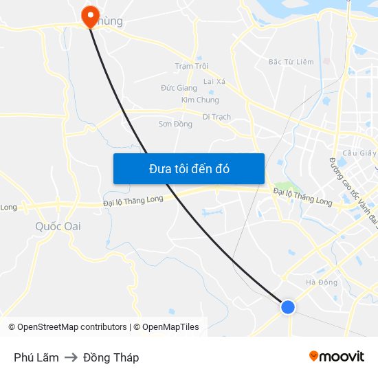 Phú Lãm to Đồng Tháp map