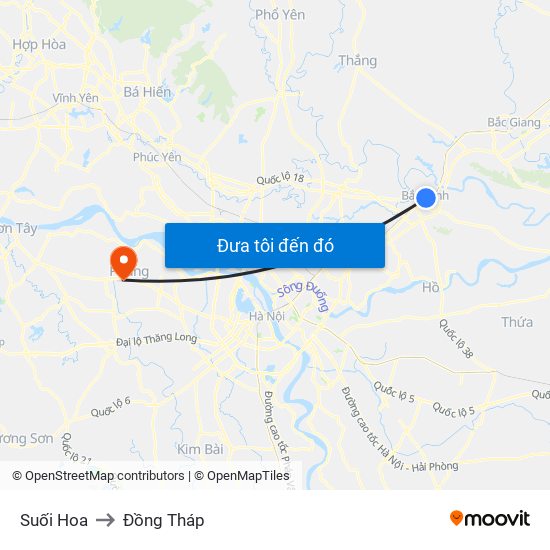 Suối Hoa to Đồng Tháp map