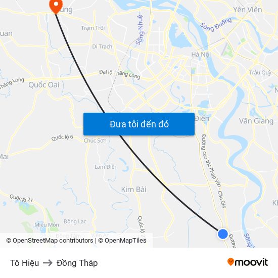 Tô Hiệu to Đồng Tháp map