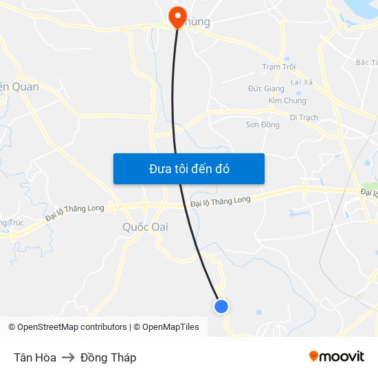 Tân Hòa to Đồng Tháp map