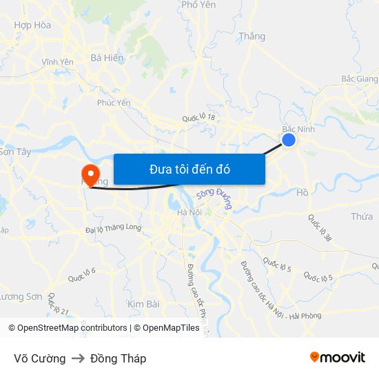 Võ Cường to Đồng Tháp map