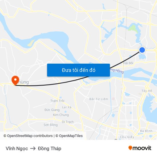 Vĩnh Ngọc to Đồng Tháp map