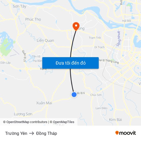 Trường Yên to Đồng Tháp map