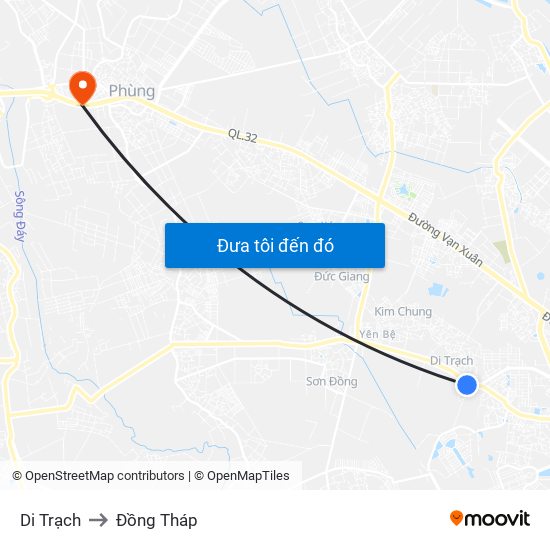 Di Trạch to Đồng Tháp map