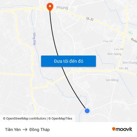 Tiền Yên to Đồng Tháp map