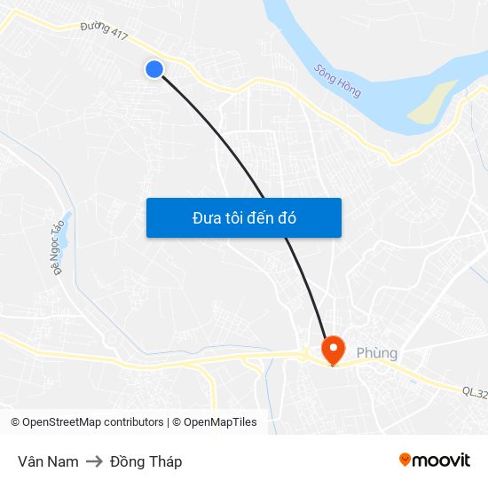 Vân Nam to Đồng Tháp map